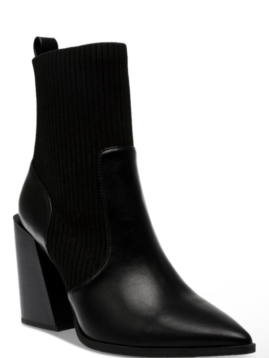 Wild Pair Shoes - Wild Pair Trinity Black Pointed Toe Ankle Boots Pull-On Knit Booties Sz 6 - NWT